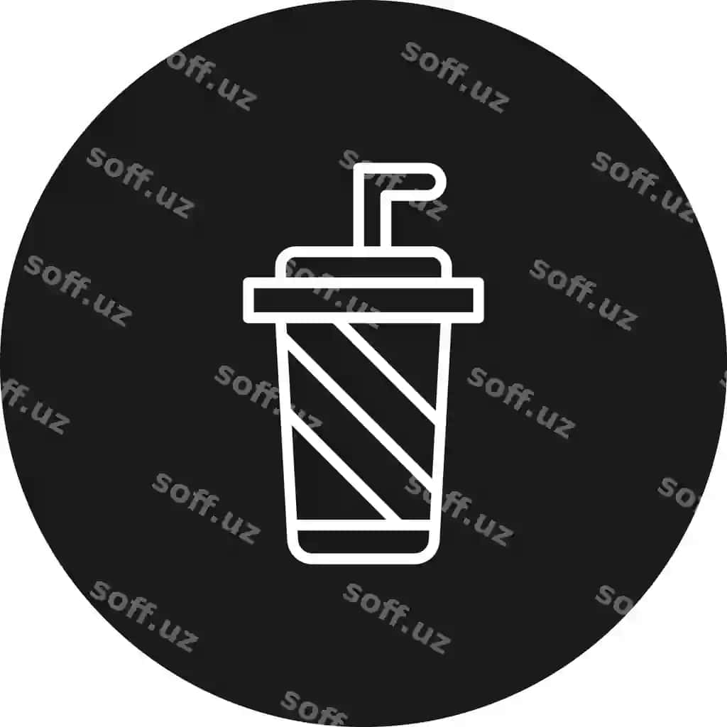 Ichimlik vektor ikonkasi ko'ngilliy ikonkalar to'plamida ishlatiladi. | Drink vector icon can be used entertainment iconset
