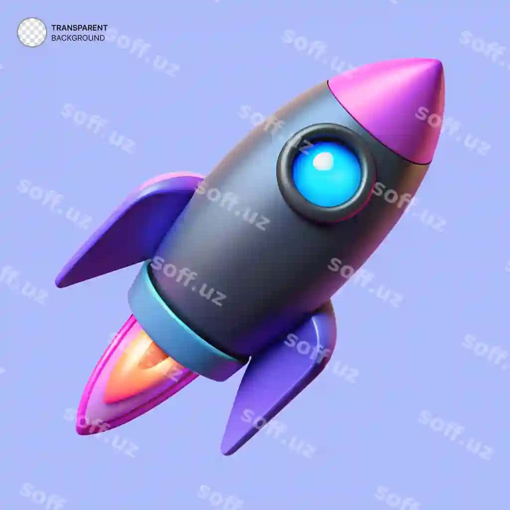 3d raketka ikon gradient steklo morfizm | 3d rocket icon gradient glass morphism