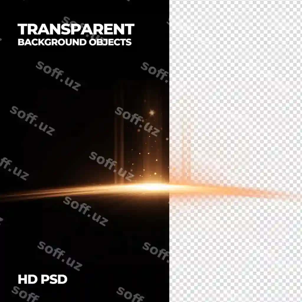 Oltin yorqinlik chiziqlari overlay efekti shaffof fon bilan | Golden light streak overlay effect with transparent background