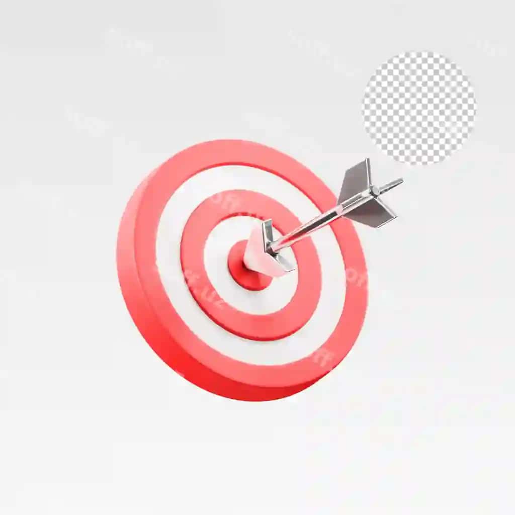 Maqsad portligi 3D illustratsiyasi | Target arrow 3d illustration