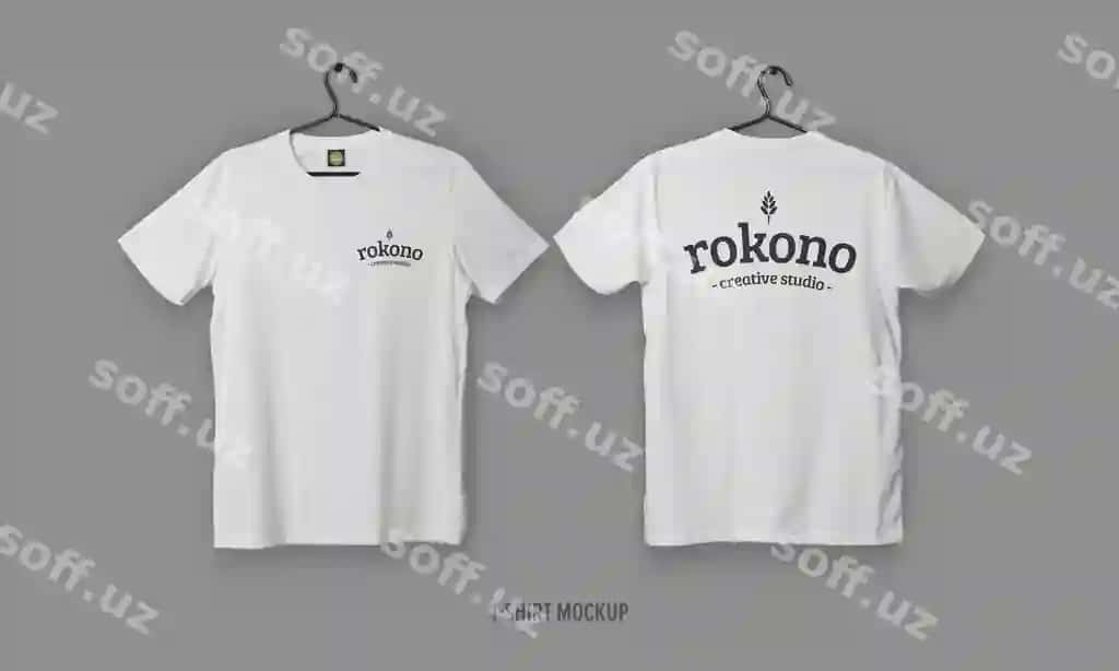 Haqiqiy futbolkalar orqa tomonga mockup | Realistic t shirts with face back mockup