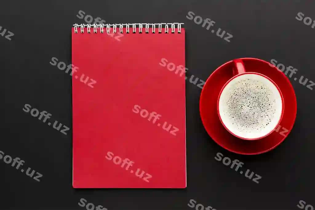 Yuvar ko'rinish stol konsepsiya modeli | Top view desk concept mock up