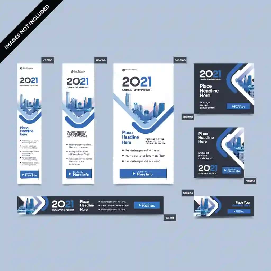 Shahar fonidagi korporativ veb-banner shablonlari bir nechta o'lchamdagi | City background corporate web banner template multiple sizes