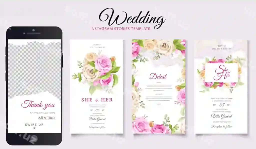 Turmovalar Instagram hikoyalari shabloni | Wedding instagram stories template