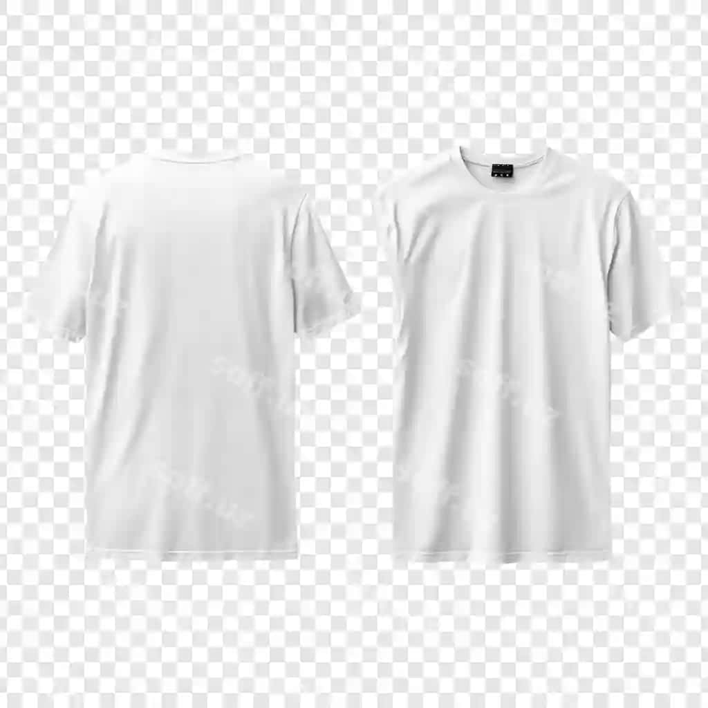 Oq bo'sh t-shirtlar old va orqa ko'rinish | White blank t shirts front back view