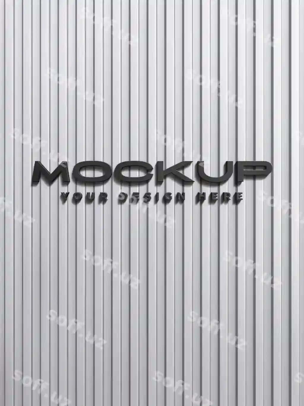 Panelli devor logotipi namunasi | Paneled wall logo mockup
