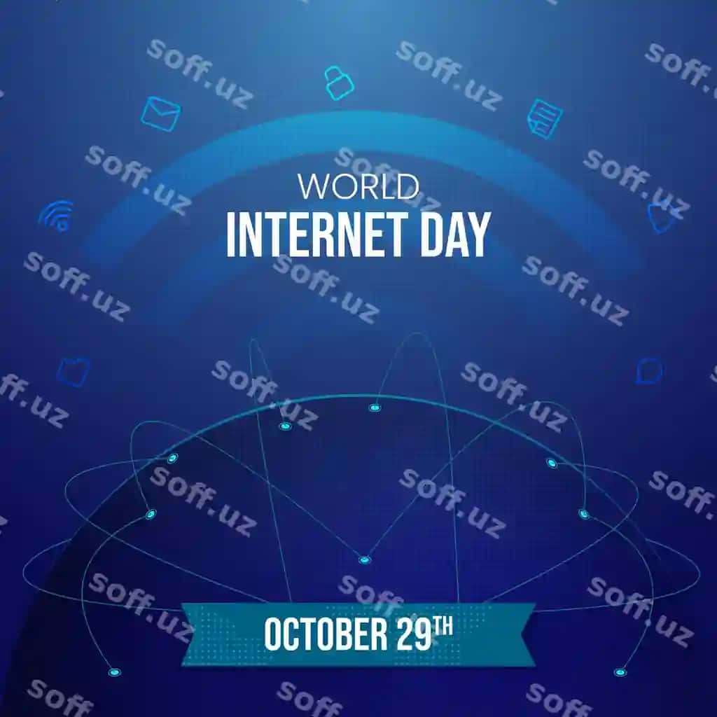 Dunyo internet kuni 29-oktabr banneri dunyoni internet bilan bog'lash | World internet day october 29th banner conecting world with internet