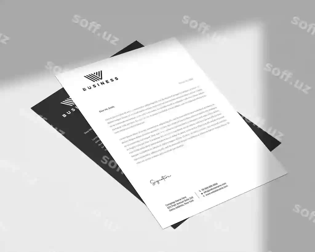 Minimal flyer xat sarlavhasi mockup | Minimal flyer letterhead mockup