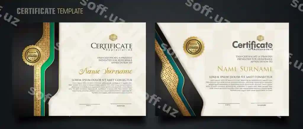 Sertifikat shabloni hashm realistik tekstura naqsh premium | Certificate template with luxury realistic texture pattern premium