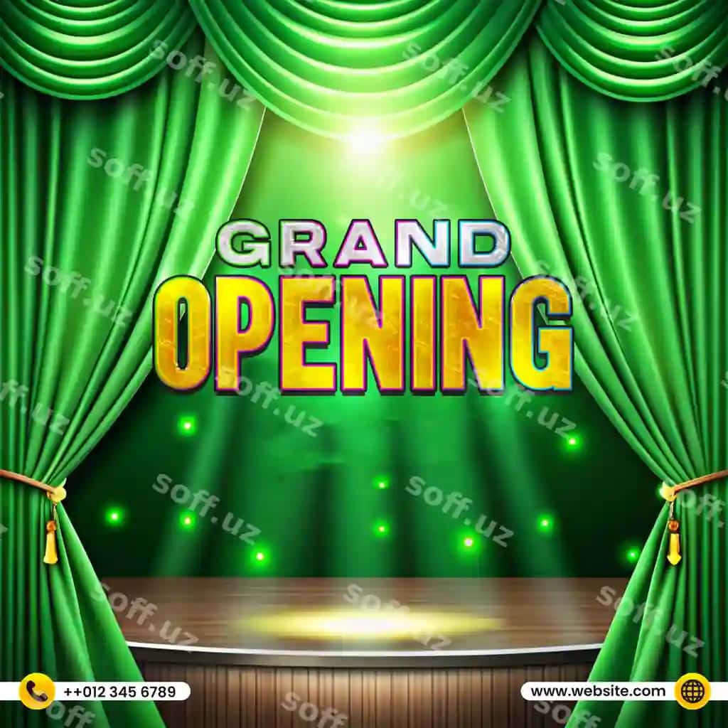 Katta ochilish mahsulot 3d podium ekrani post orqa fonda | Grand opening product 3d podium display post background