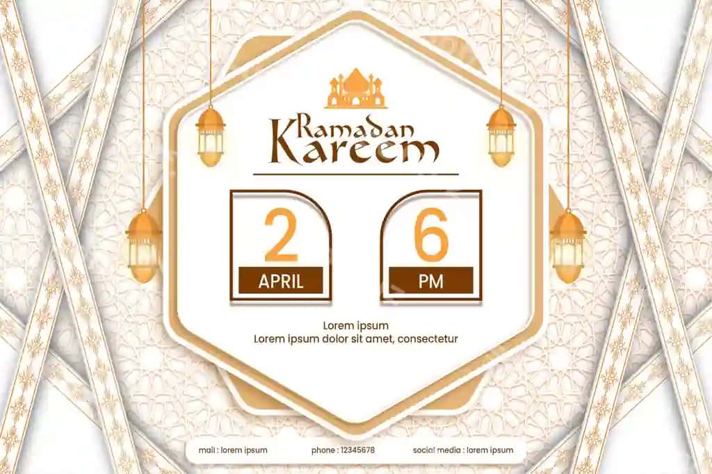 Haqiqiy Ramazon Karim salom baneri | Realistic ramadan kareem gretting banner