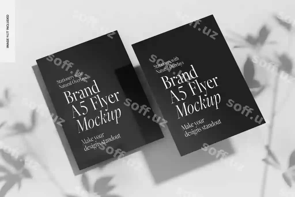 Brend A5 flyerlar mockup perspektivasi | Brand a5 flyers mockup perspective