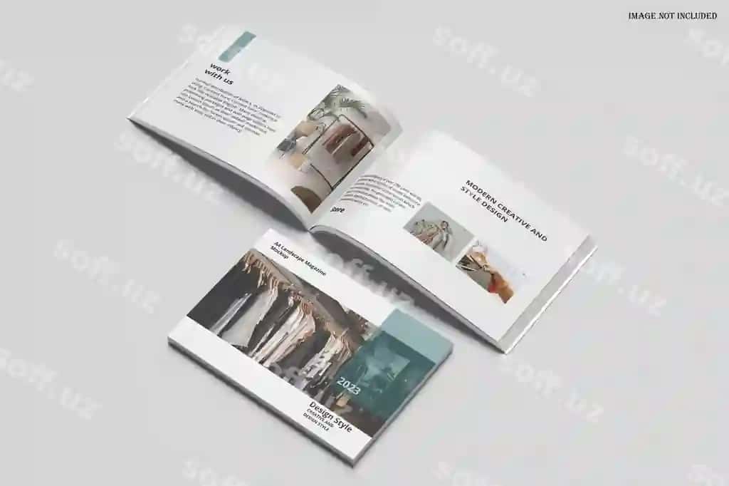 Magazine landskap mockup | Magazine landscape mockup