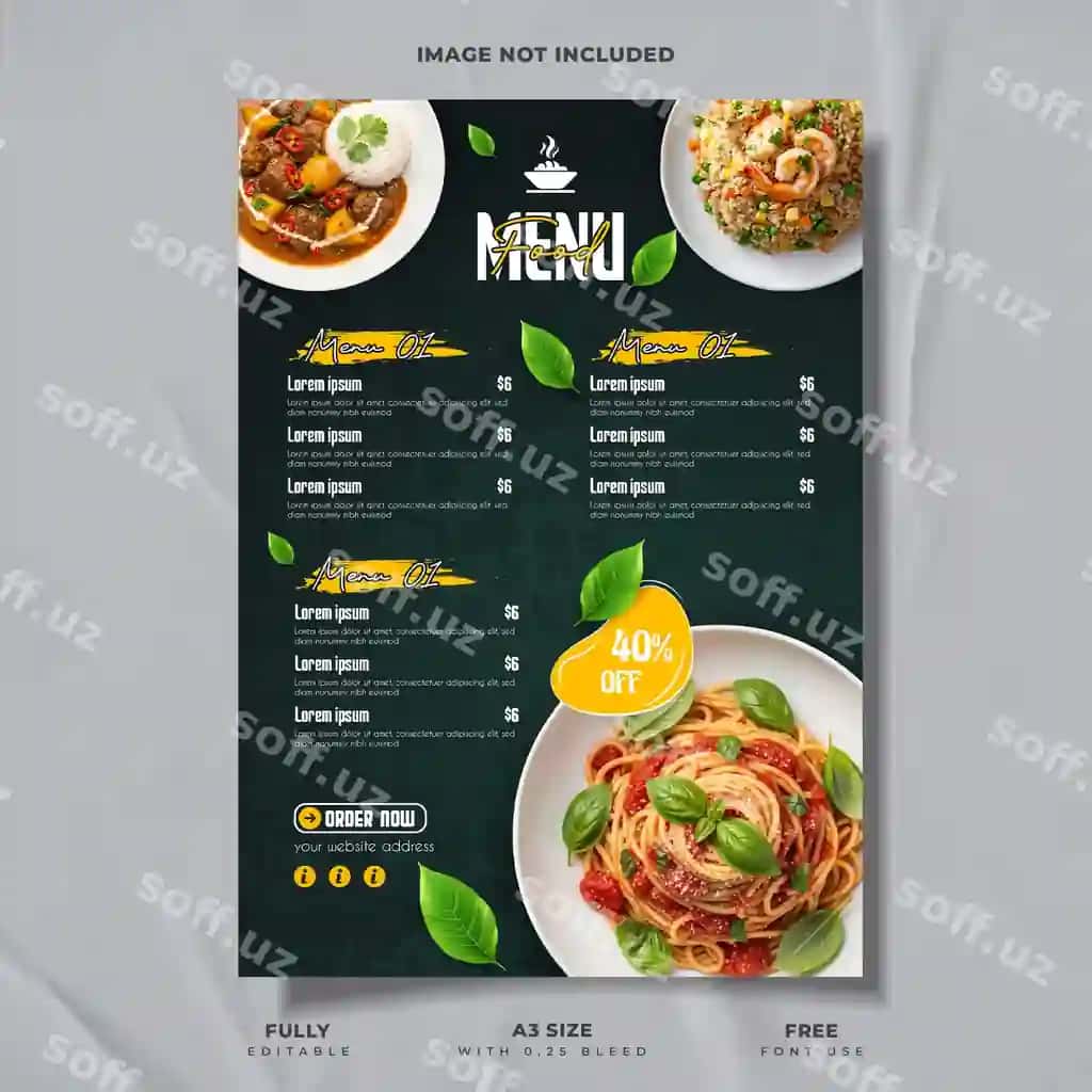 Ijodkor anʼanaviy taom menyusining dizayni | Creative traditional food menu design