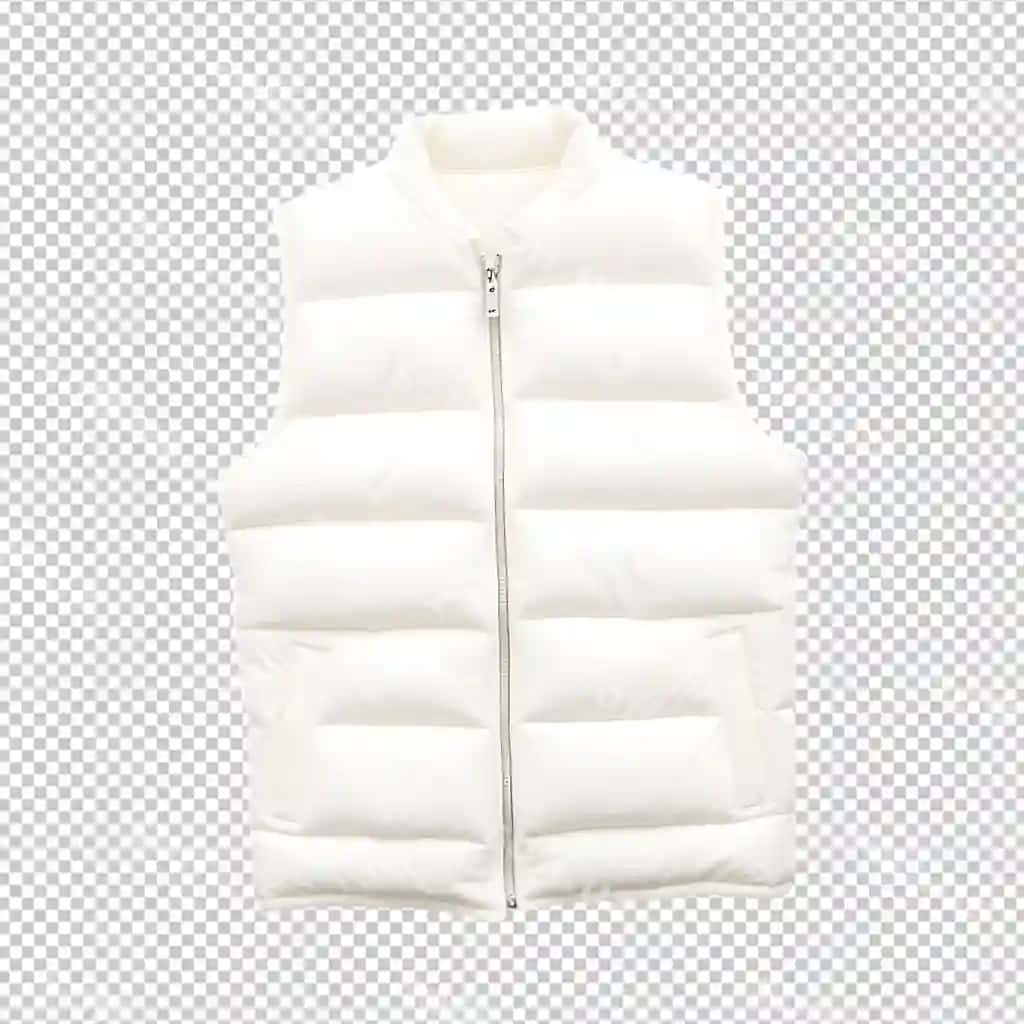 Oq paxma aralash qurdiq to'plangan jilet | White cotton blend down filled vest
