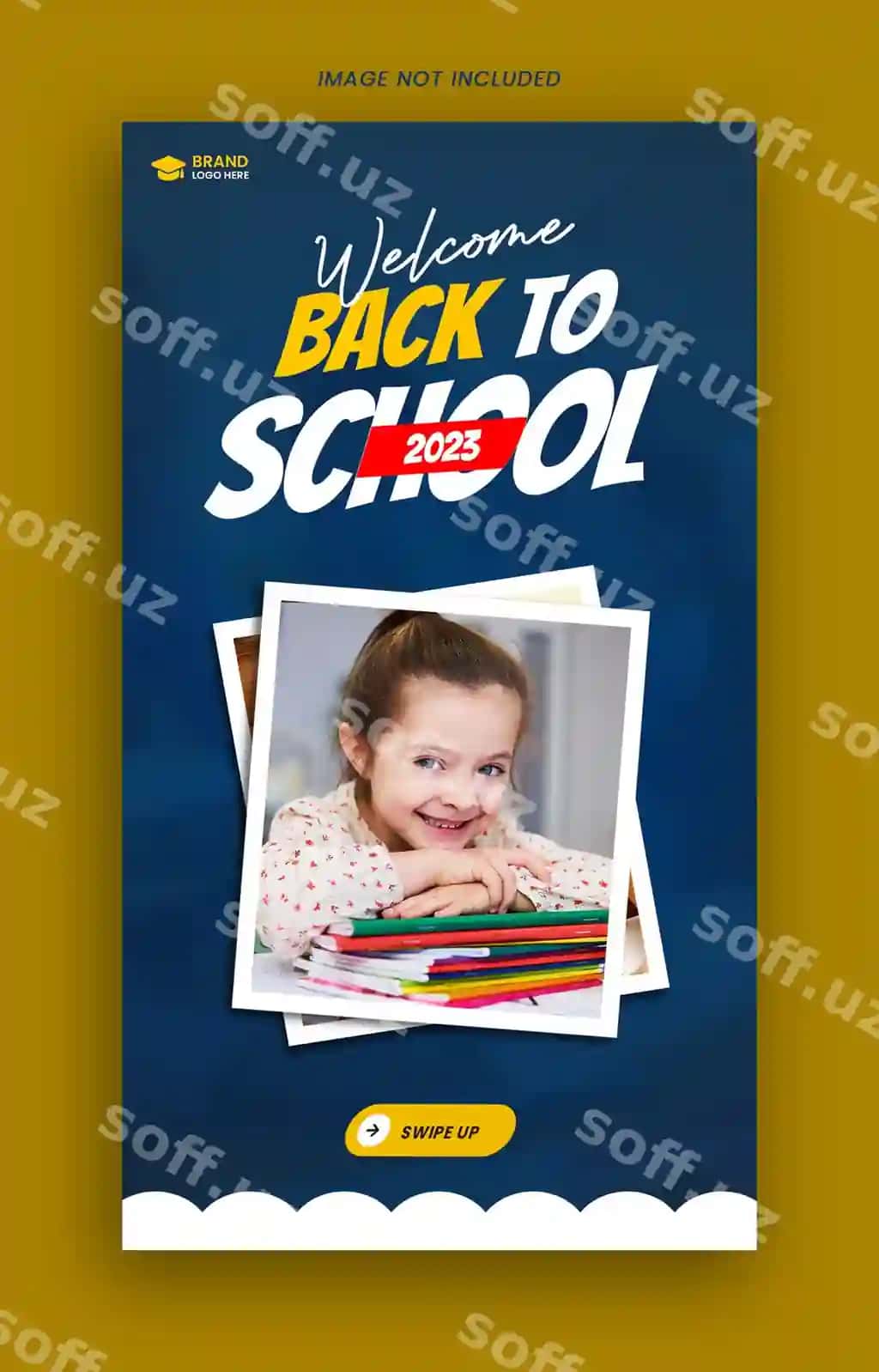 Maktab qabullari ochiq Instagram Facebook story shablonlari PSD | School admissions open instagram facebook story template psd
