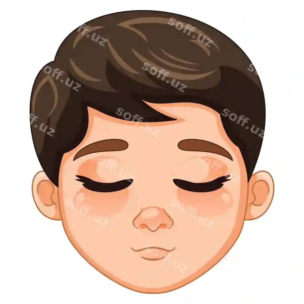 Vektor o'g'il karykatura boshi g'amli yuz ifodasi bilan | Vector boy cartoon head with sad face expression