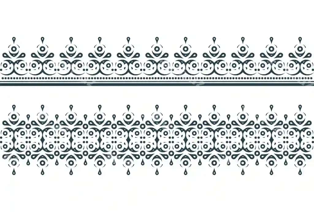 Dekorativ qo'l yozilgan chegara bezasi gulli ajratuvchi dizayn elementi | Ornamental handdrawn border decoration floral divider design element