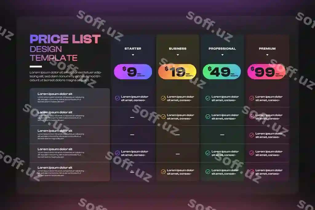 Narxlar ro'yxati shabloni 02 | Price list template 02