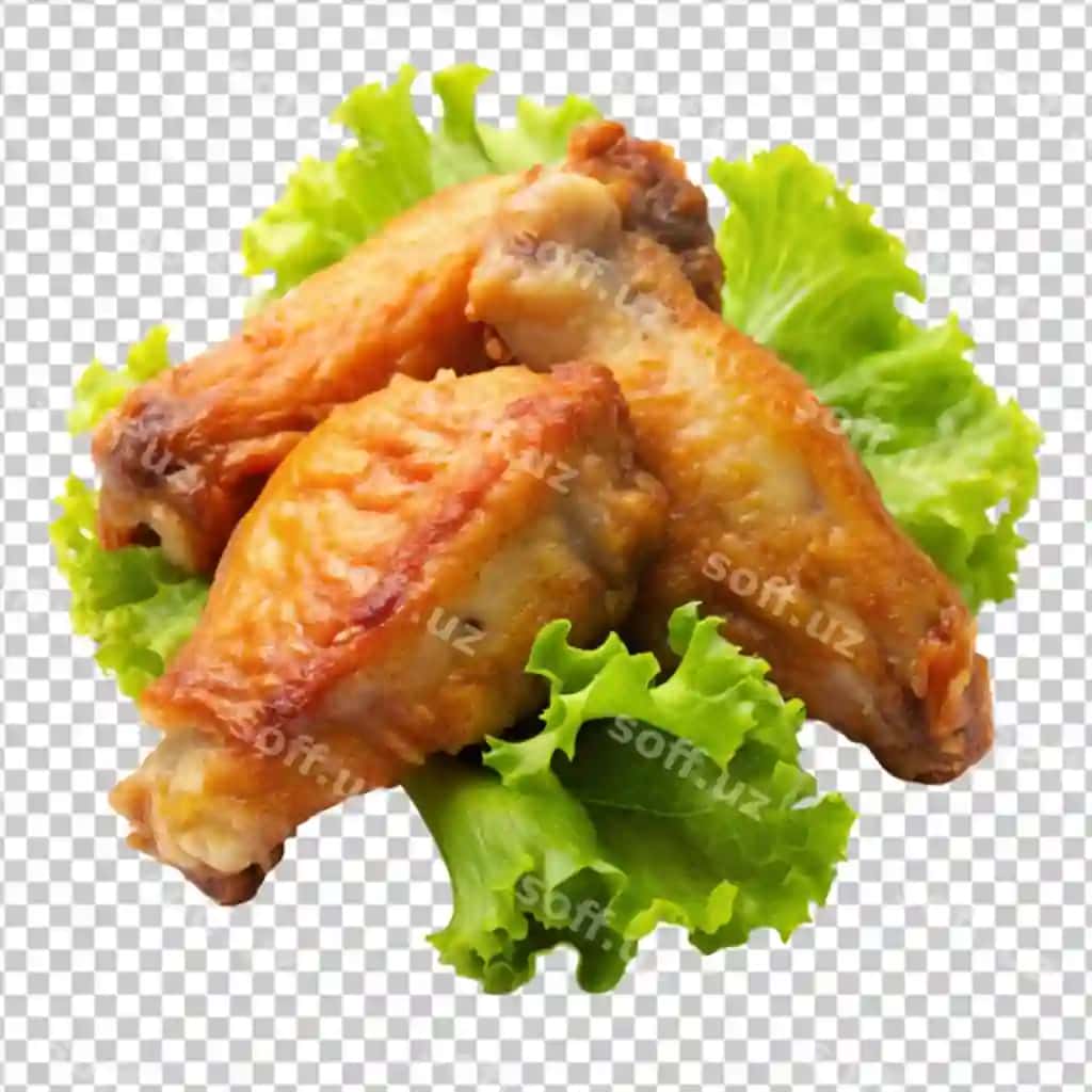 Tovuq aylanlari shaffof fonda ajraltirilgan | Chicken wings isolated transparent background