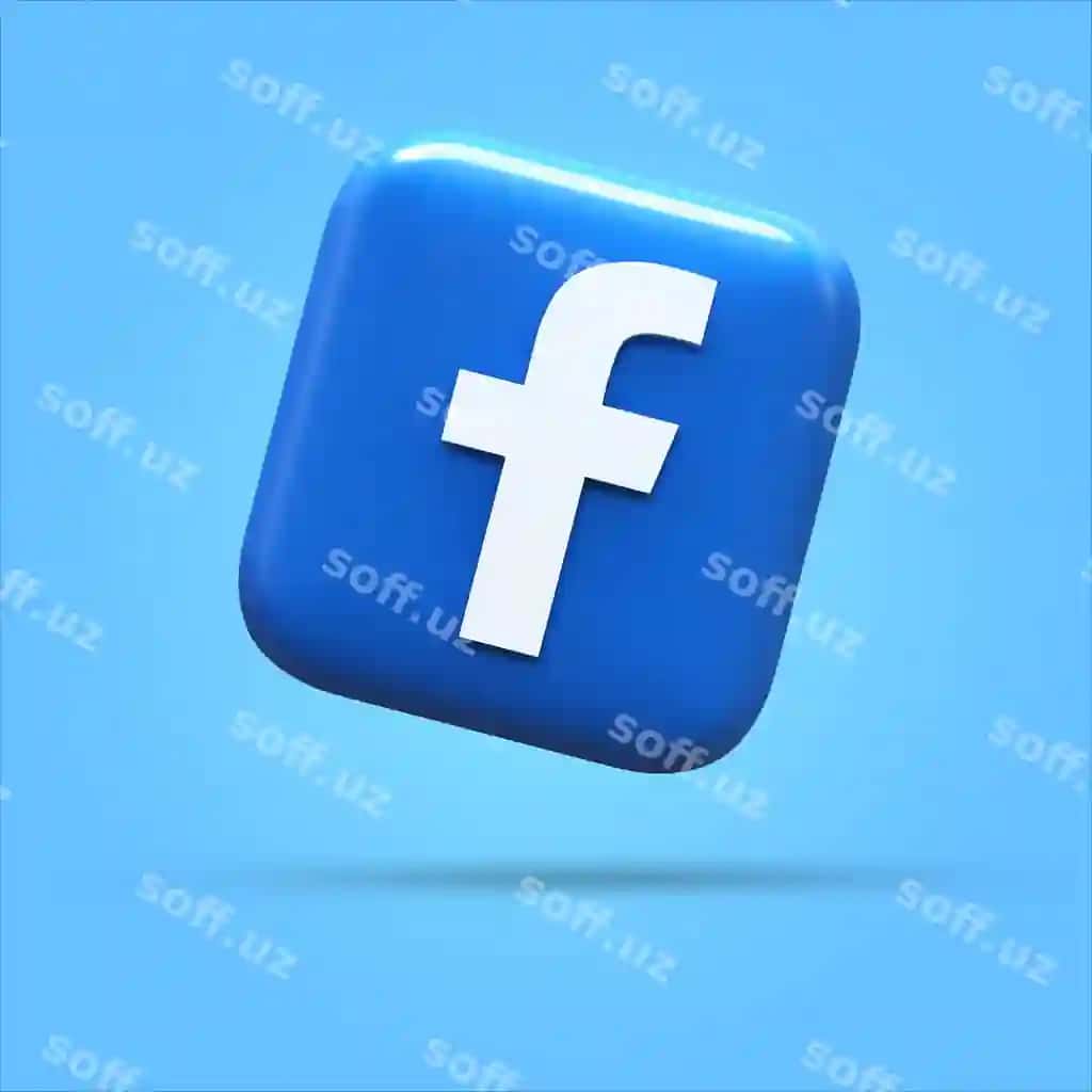 Facebook ikonka 3d render PSD mockup | Facebook icon 3d render psd mockup