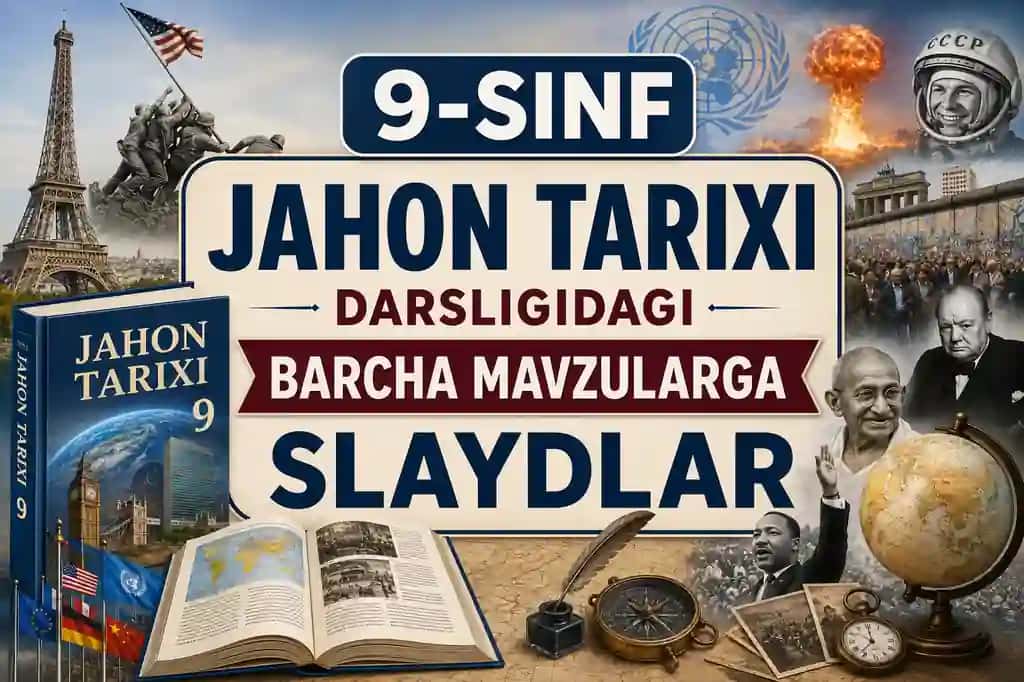 9-sinf jahon tarixi darsligidagi barcha mavzularga slaydlar