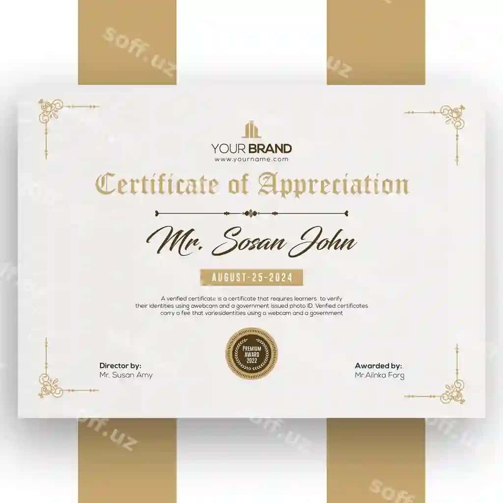 Elegant sertifikat shabloni | Elegant certificate template