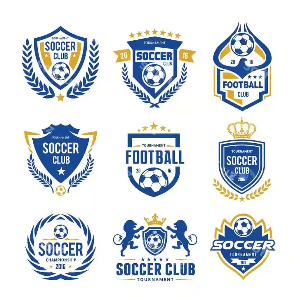 Futbol logotipi shablonini o'rnating | Set soccer football logo template