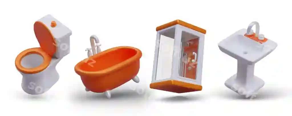 3d hammom ichki jihozlar zamonaviy suvsizlik uy mehmonxona | 3d bathroom interior items modern plumbing home hotel