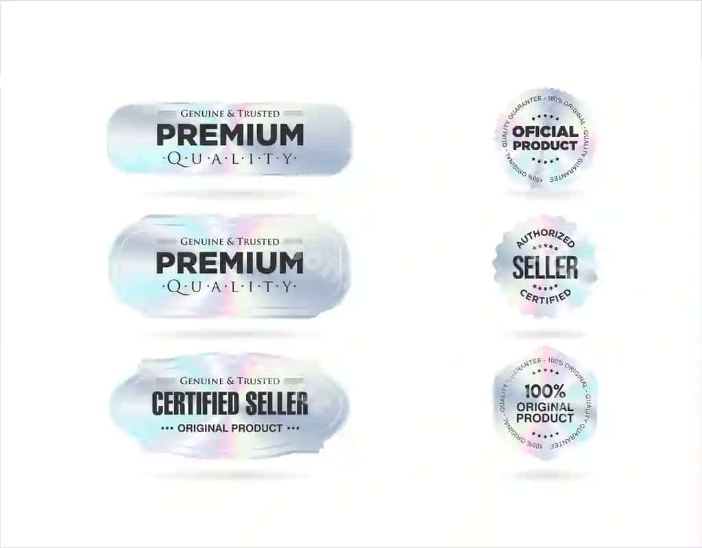 Gologramlik tafsir rejasi holografik tekstura premium sifatida | Hologram sticker label with holographic texture premium quality
