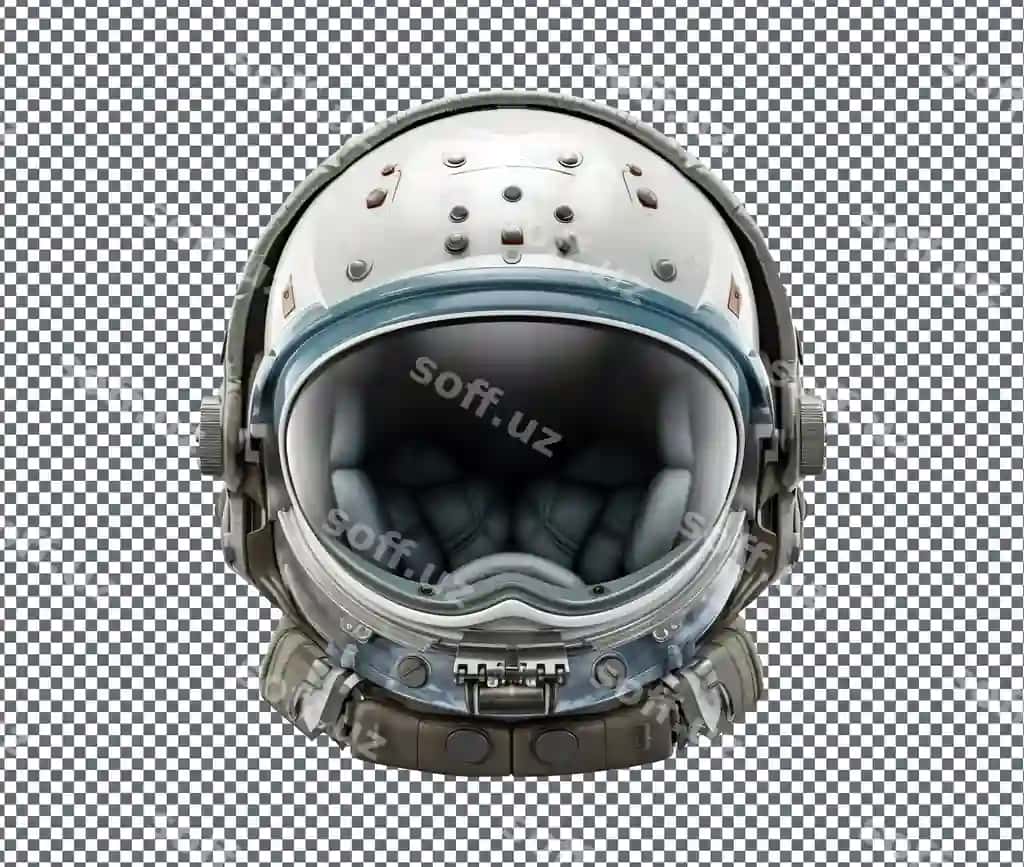 Ajoyib bo'shliq bosh himoyasi ajraltirilgan shaffof fonda | Magnificent space helmet isolated transparent background