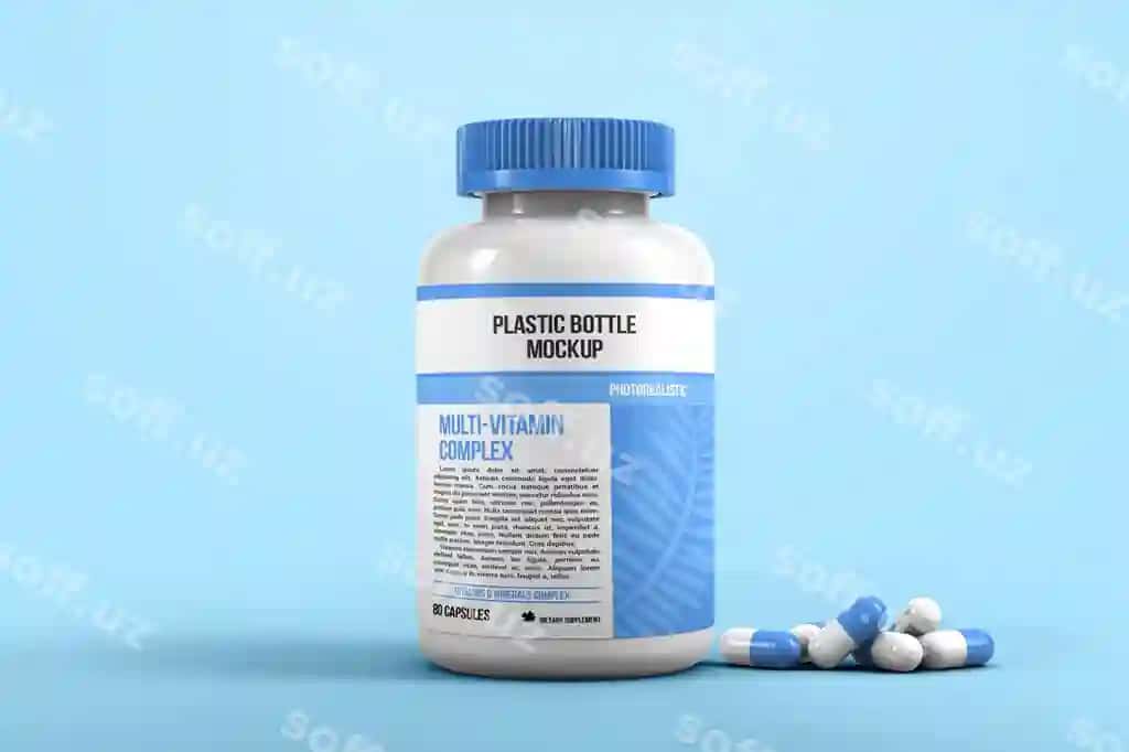 Shisha tabletka namunasi | Bottle pills mockup