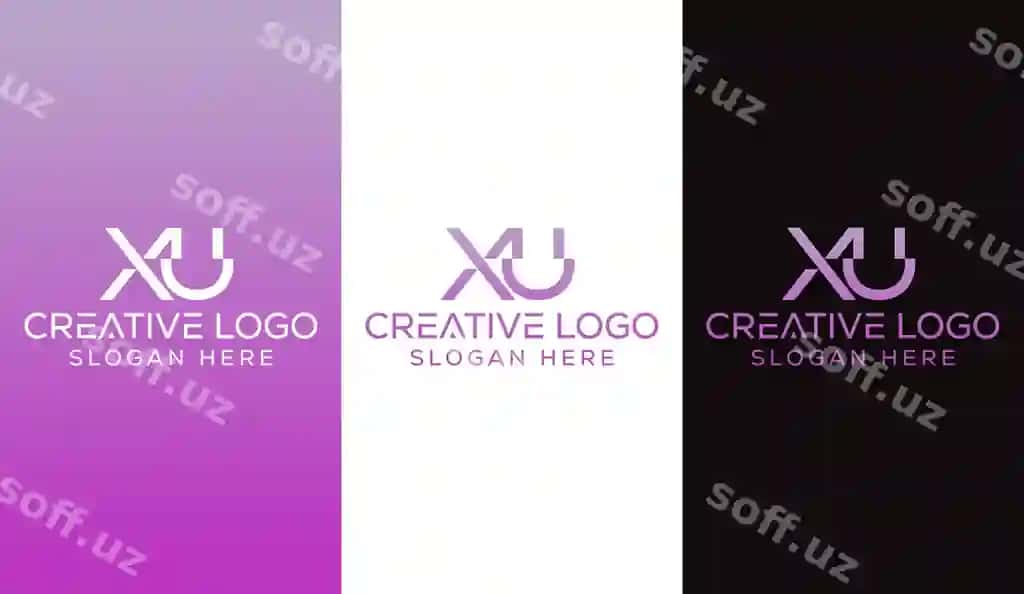 Bosh harf xu logo dizayni monogramma ijodiy zamonaviy belgi symbol | Initial letter xu logo design monogram creative modern sign symbol