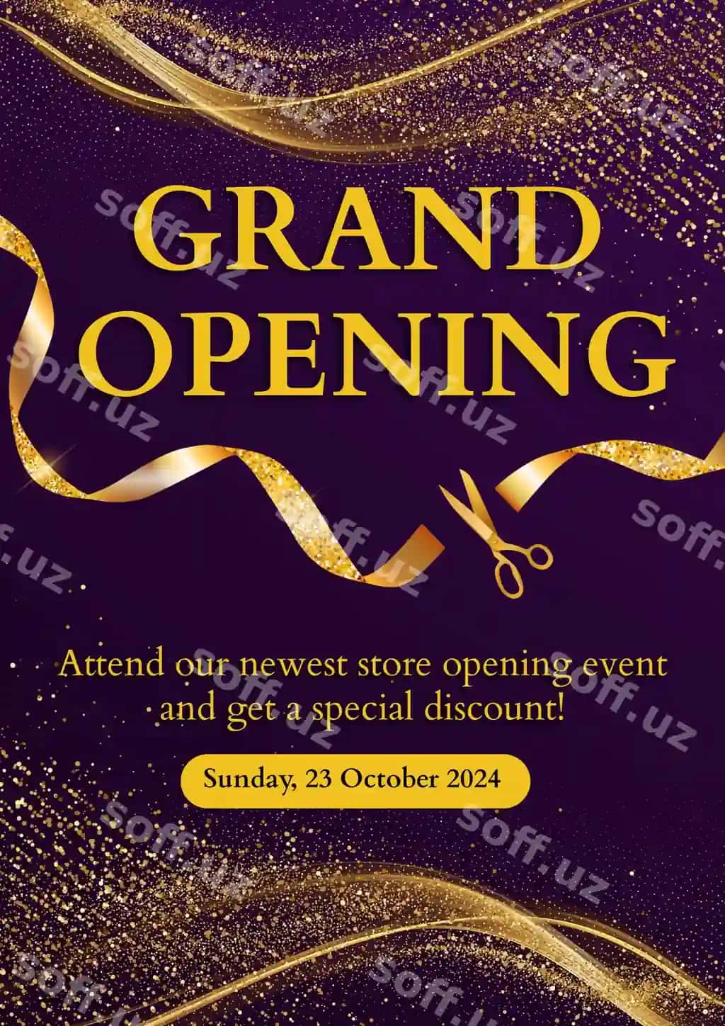 Katta ochinglik e'loni bilan maxsus chegirma | Grand opening announcement with special discount