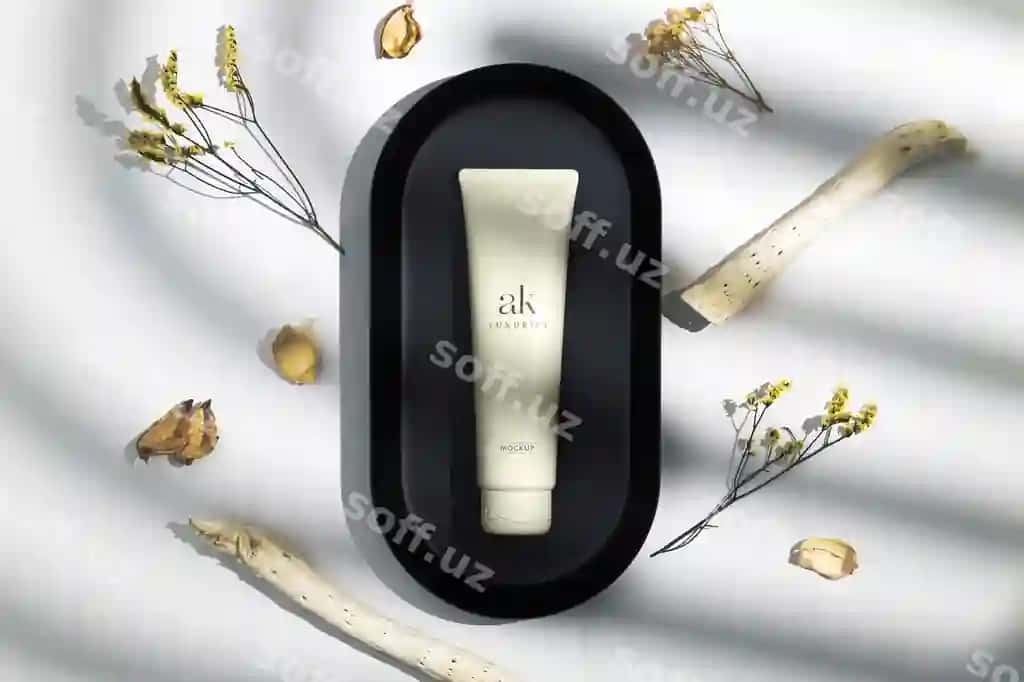 Logo namuna kozmetik krem tube | Logo mockup cosmetic cream tube