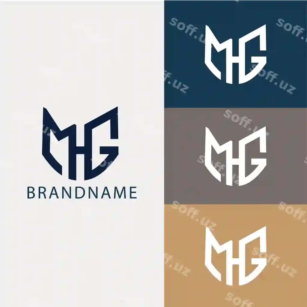 Zamonaviy monogramma bosh harf mhg logotip shabloni | Modern monogram initial letter mhg logo template