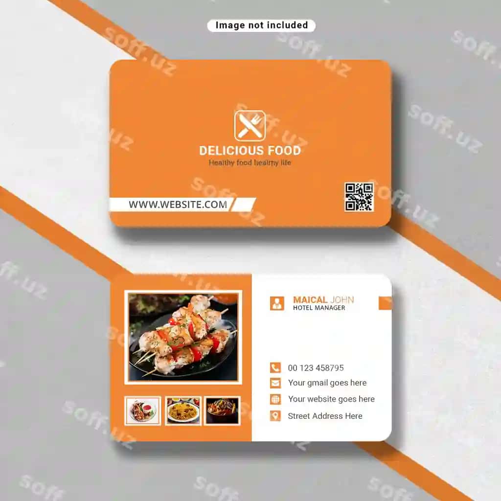 Psd zamonaviy ijodiy restoran biznes karta shablon dizayni | Psd modern creative restaurant business card template design