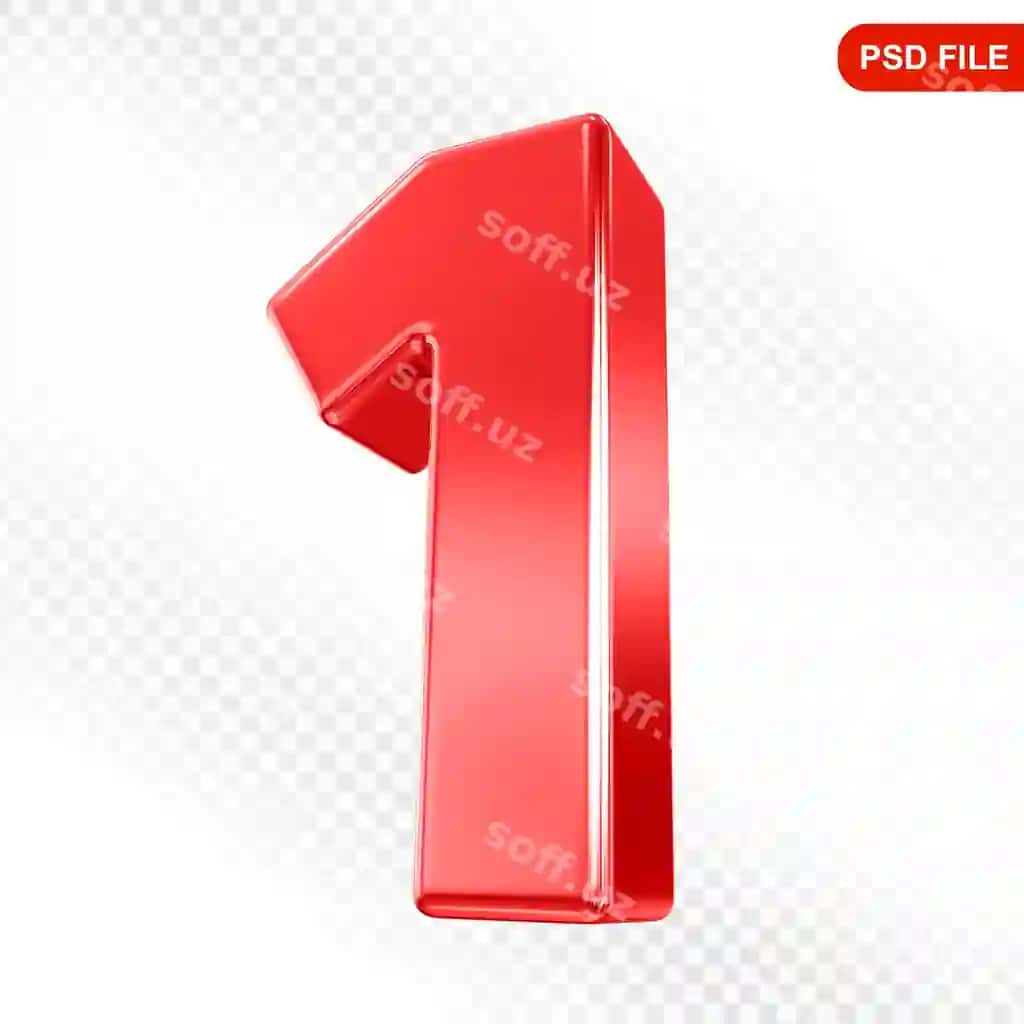 1-raqam qizil | Number 1 red
