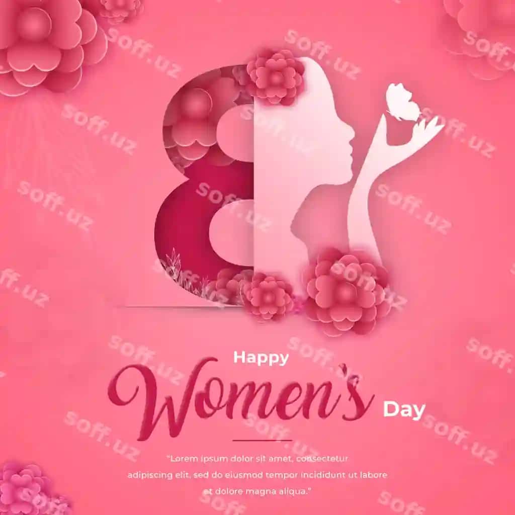 Baxromli Ayollar kuni poyezr dizayni ayol yuzi bilan | Happy women s day poster design with woman face