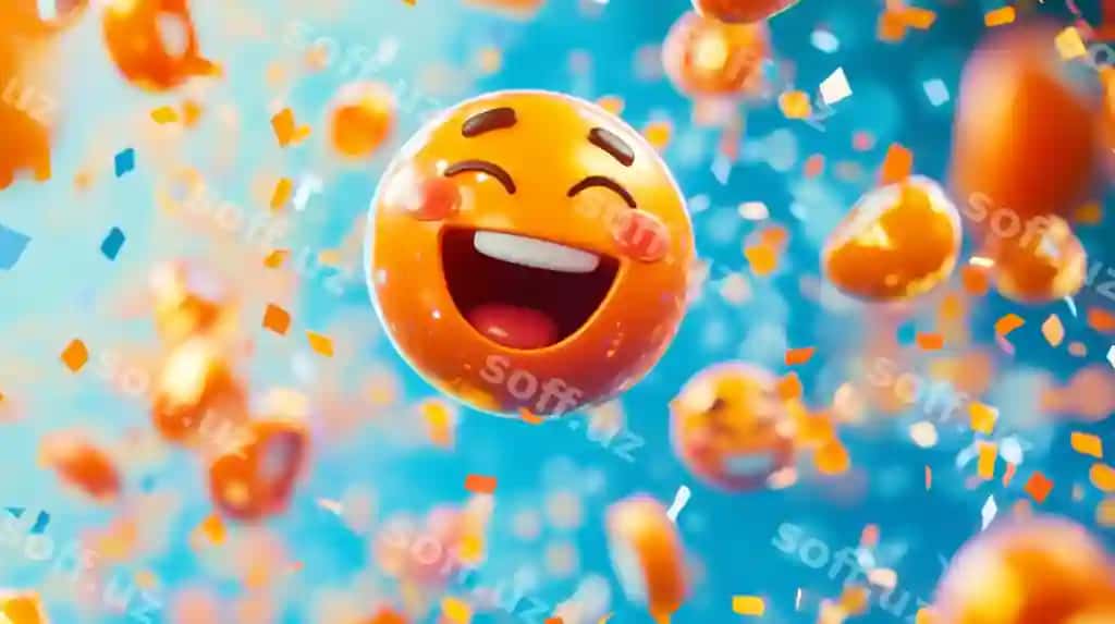 Smiley yuzi apelsin va qo'qonliqli shirinliklar orqa fonda | Smiley face with orange yellow sprinkles background