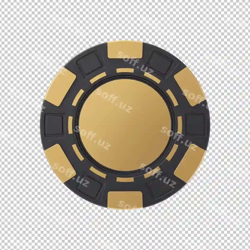 Oltin qora kazino poker chiptasi | Gold black casino poker chip