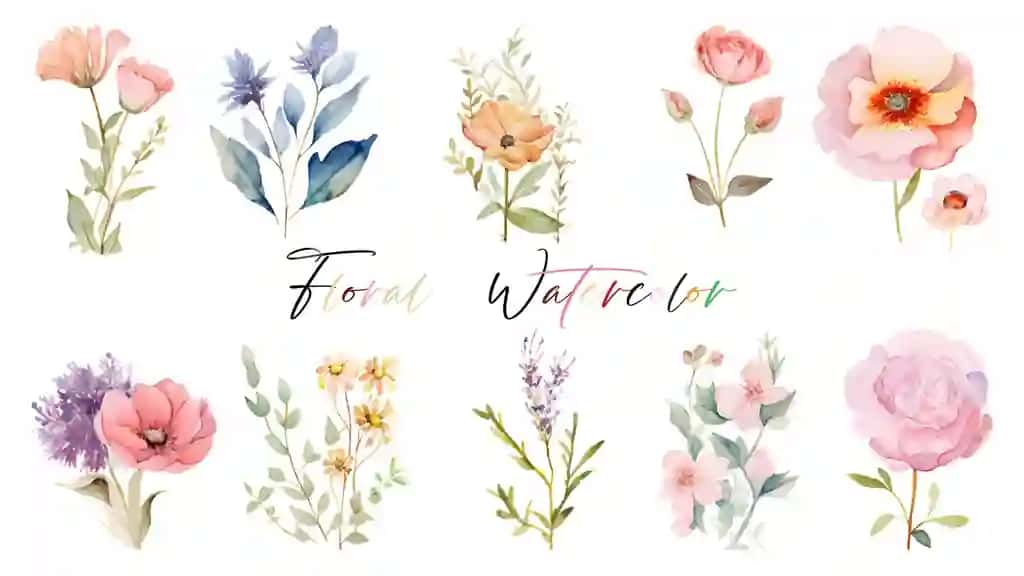 Juda go'zal suvara rangli gul to'plamasi | Very beautiful collection watercolor flowers