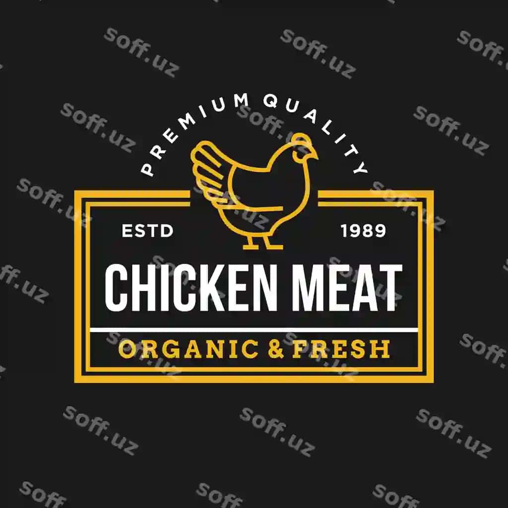 Tovuq vektor logotip illustratsiyasi | Chicken vector logo illustration