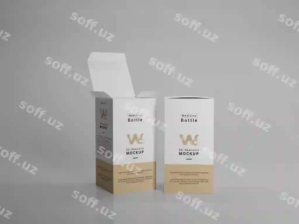 Quticha qadoqlash namunasi | Box packaging mockup