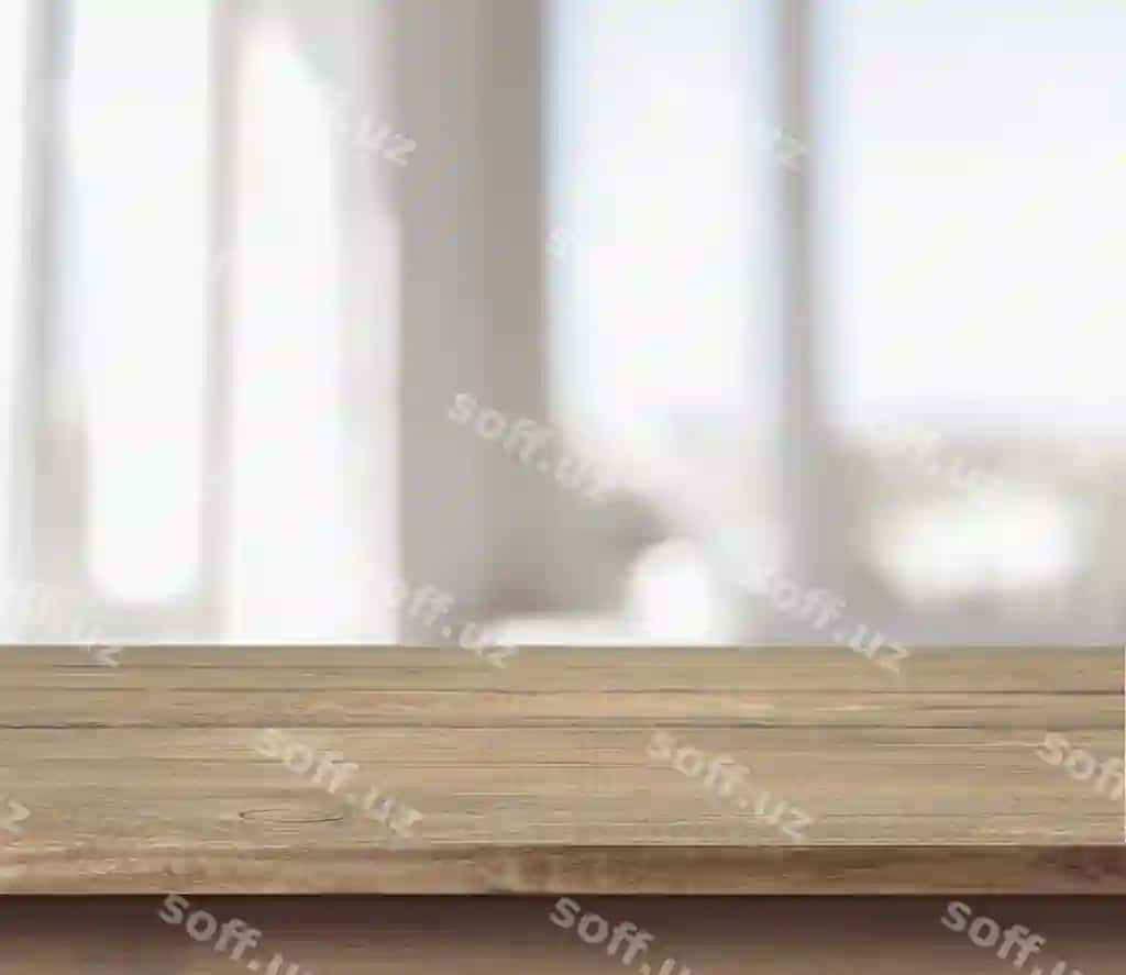Jigarrang stol oq bo'sh xona quyosh orqali yorqin | Brown desk white empty room lit by sun