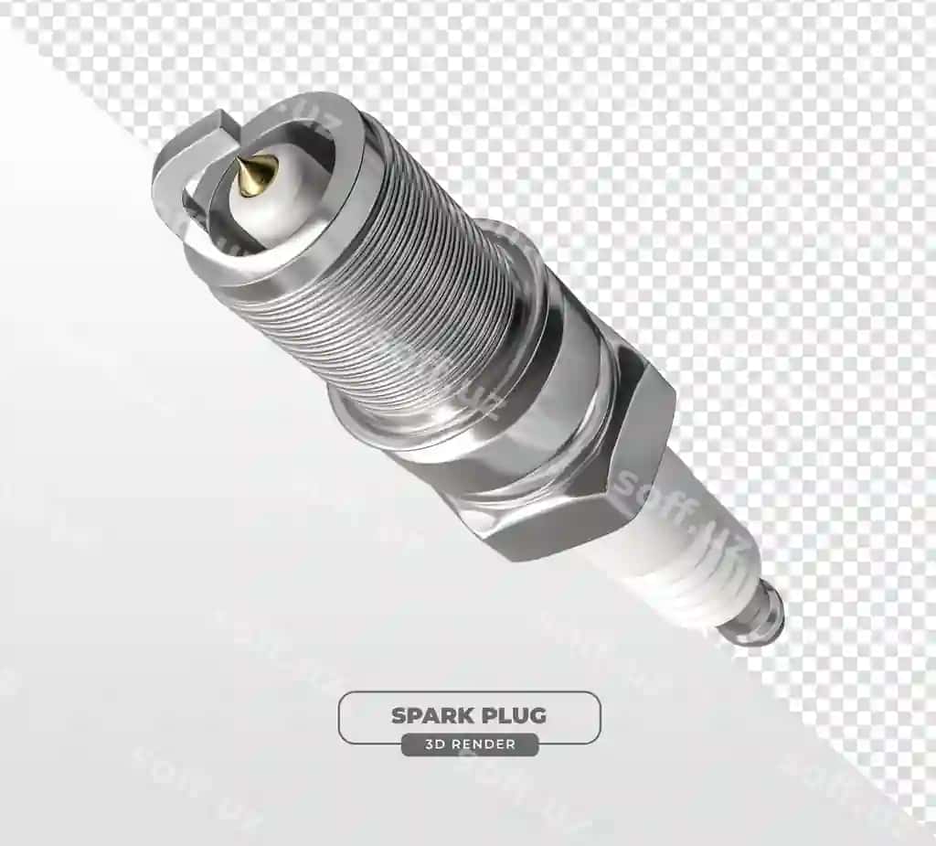 3d renderlangan realistik metal spark boshlamasi avtomobil uskunalarining saqlanishi bilan | 3d rendered realistic metal spark plug automotive maintenance with
