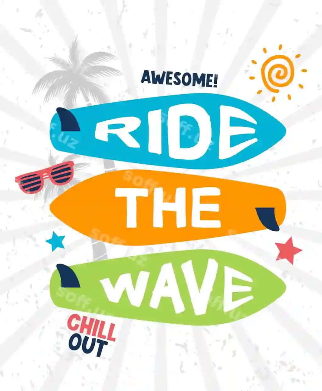 Ride wave tipografiya poster konsepsiyalari | Ride wave typography poster concepts