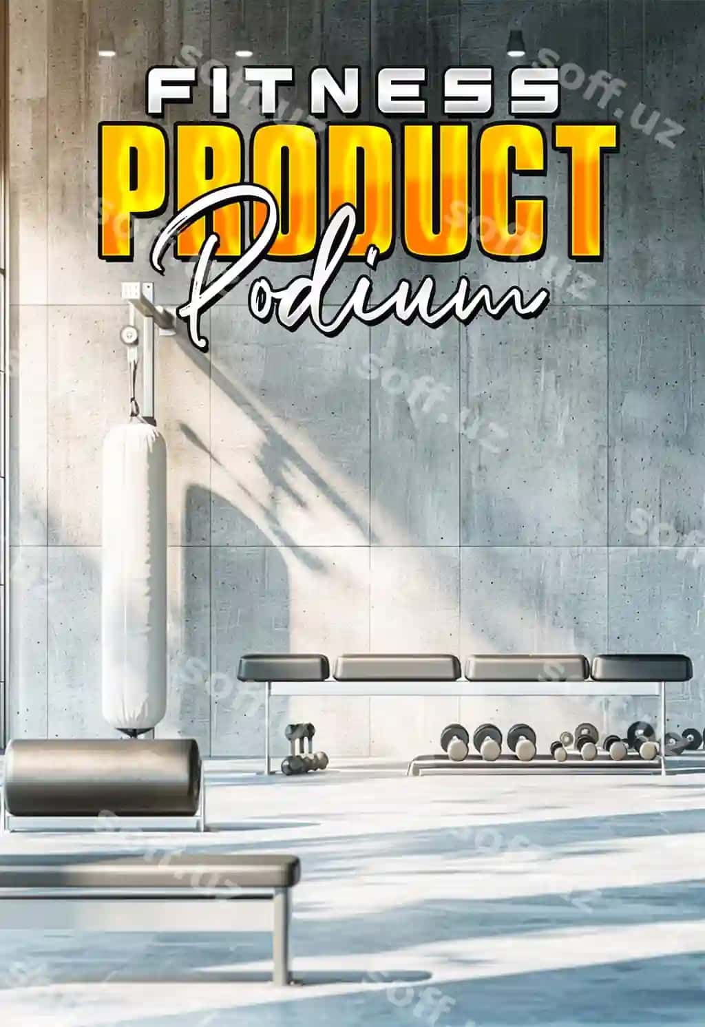 Poster fitness mahsulot podium namoyish fon | Poster fitness product podium display background