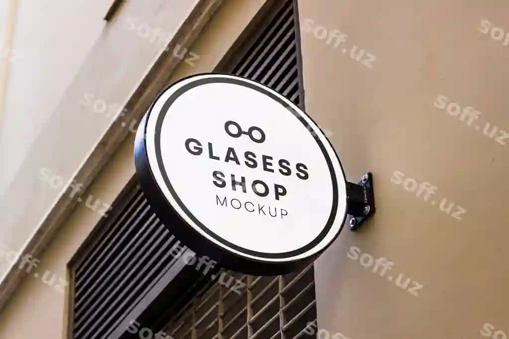 Do‘kon mezmunasi mockup | Shop signboard mockup