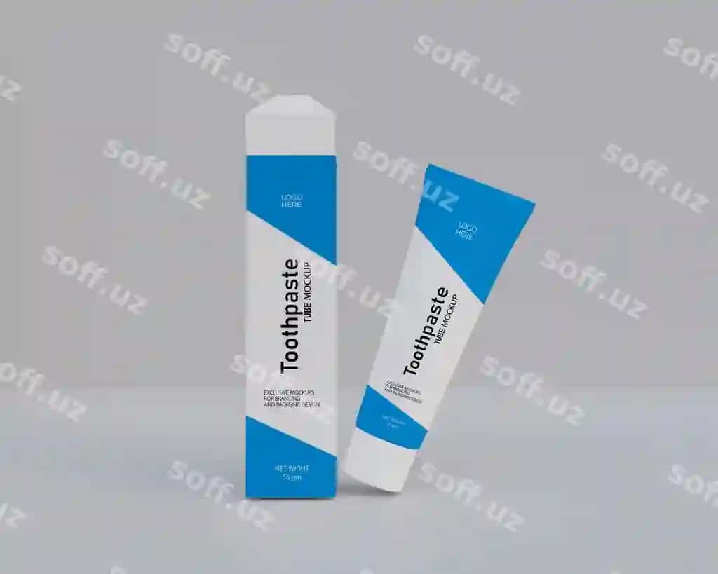Tubga paste paketi mockup | Toothpaste packaging mockup